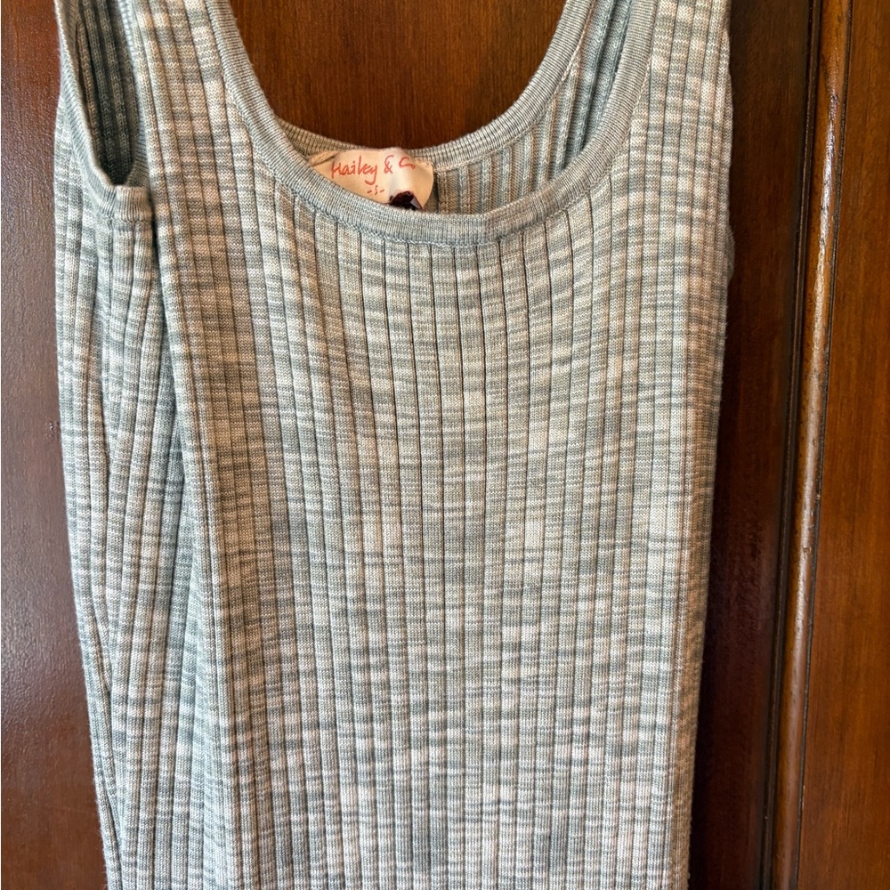Pinkblush Maternity Light Gray Ribbed Sleeveless Maxi Dress - Picture 3 of 3
